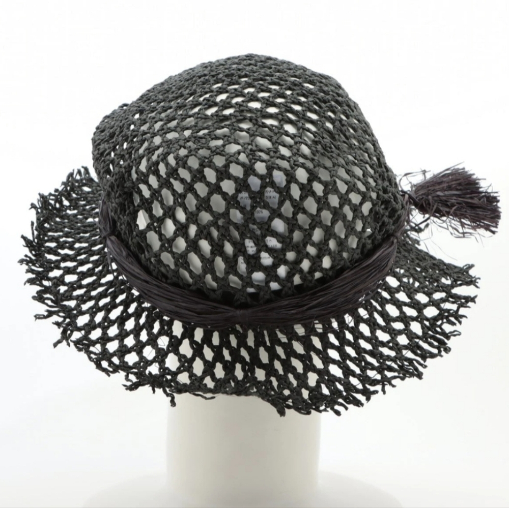 Dior Runway Hat Black 100% Paper Rare NWT Elegant Women's Hat Needs Steaming S/M - Picture 3 of 16